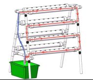 Sistem NFT formă A pentru 72 de plante, fără rezervor